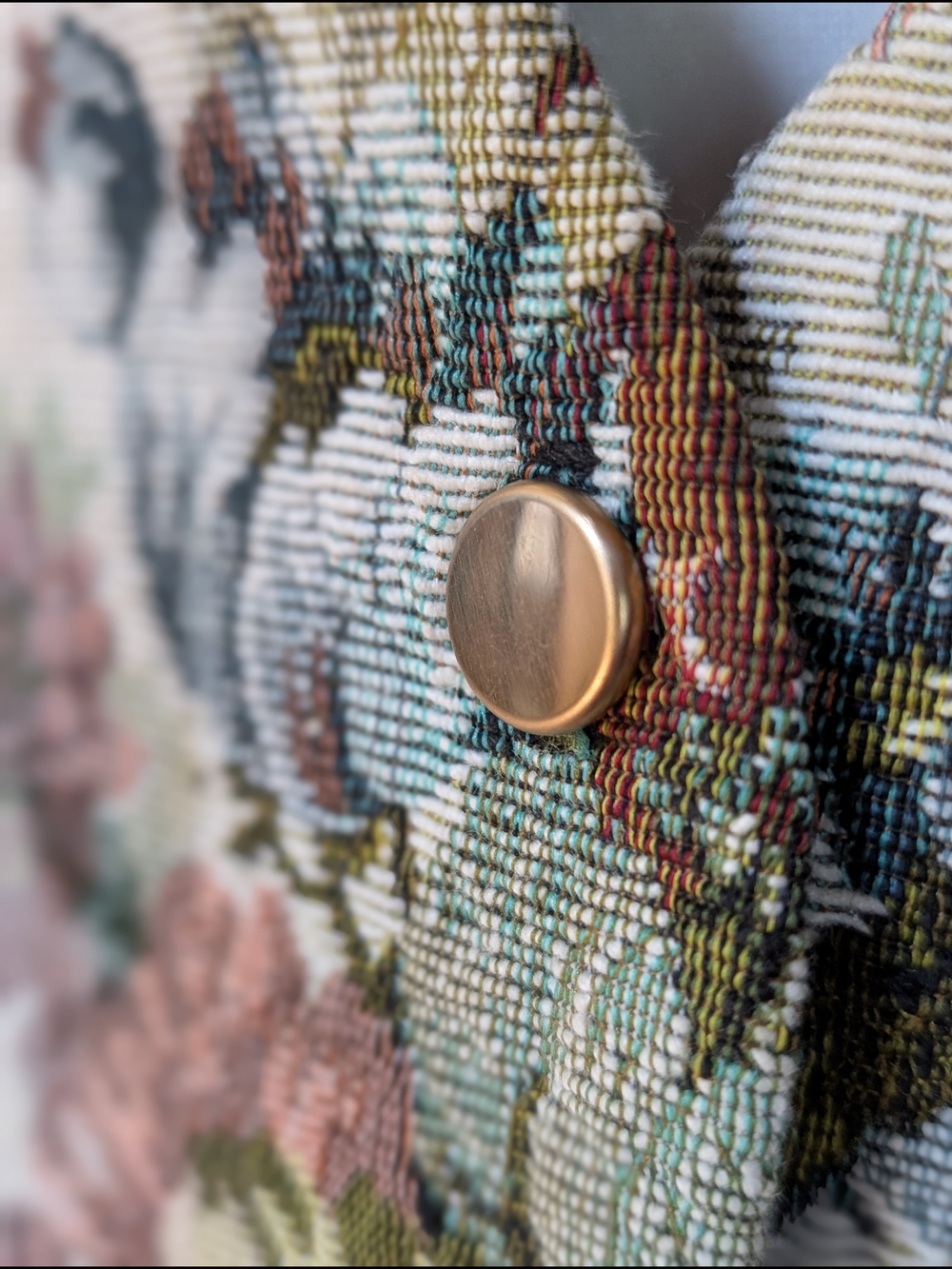 Vintage Huntington Ridge Floral Tapestry Vest Women’s M 12-14 V-Neck Gold Button - Picture 8 of 16